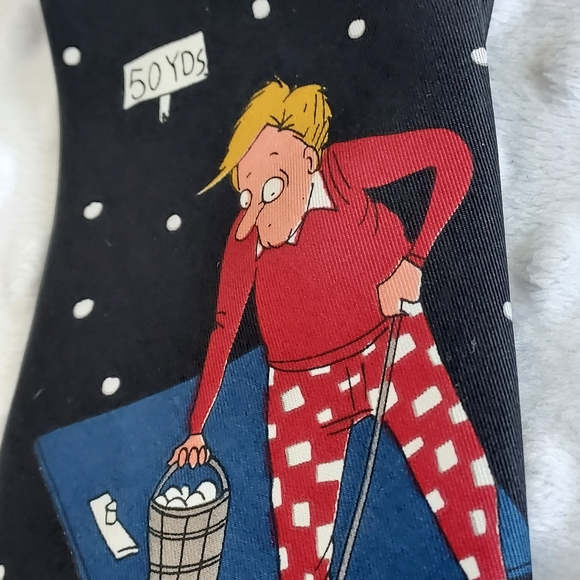 Vintage Golf Tie Richard Torrey Necktie Bench Warmers NWT 100% Silk Bucket Balls - Picture 6 of 12